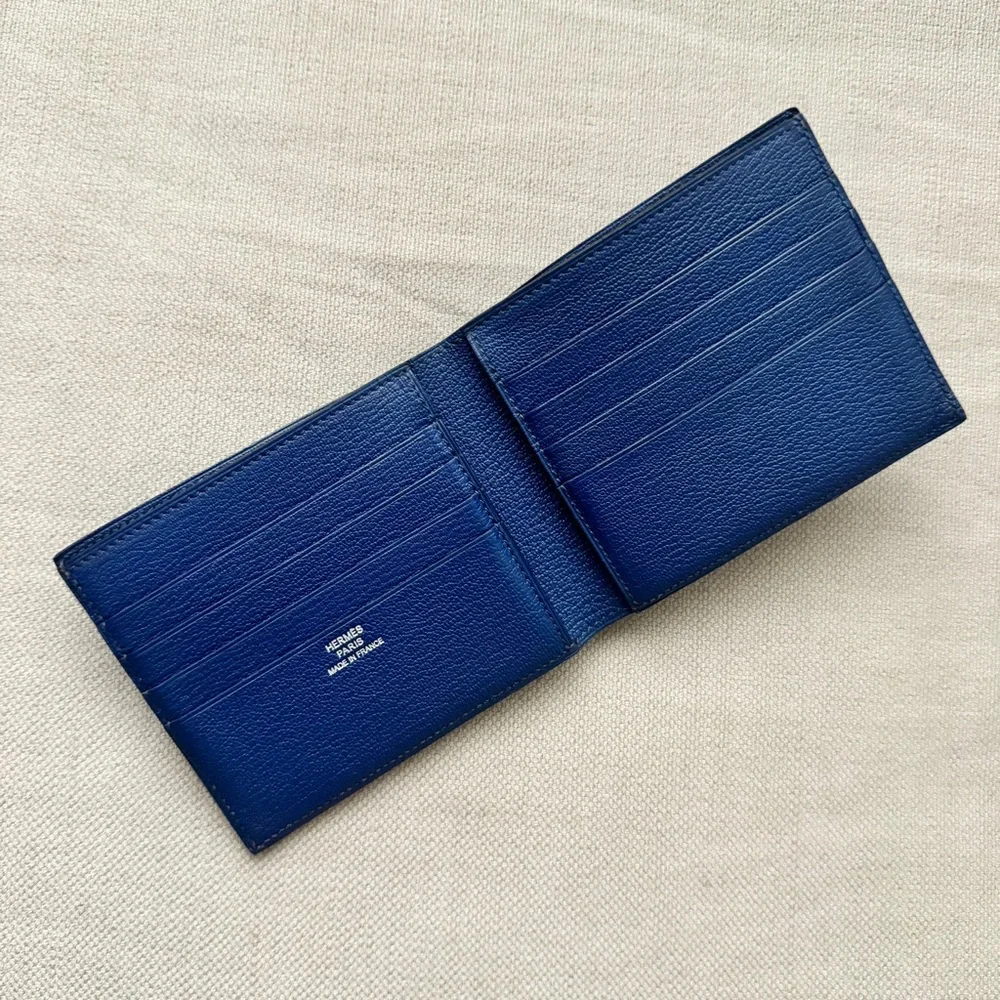 RARE🔹Hermes🔹Portefeuille MC2 Copernic Exotic Ostrich Leather Bifold Wallet